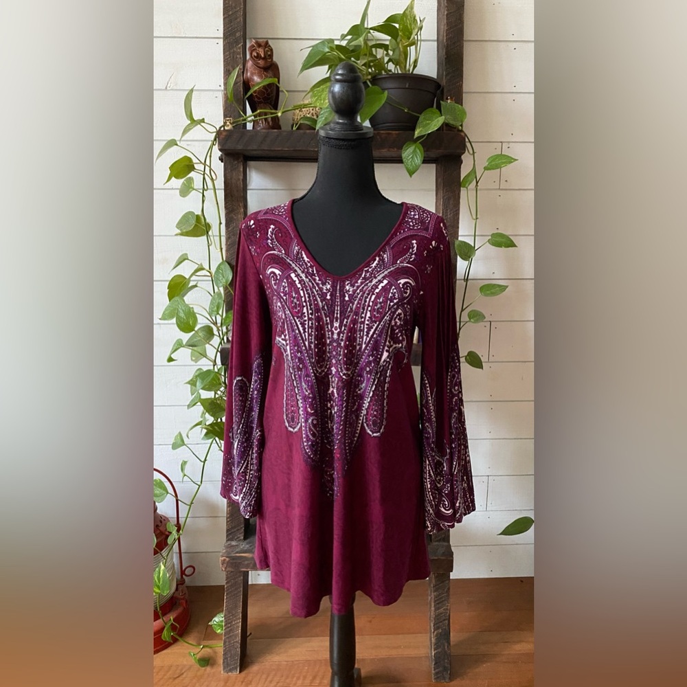 Effortless Style by Citiknits: Purple Boho Tunic Style Blouse - Picture 15 of 16